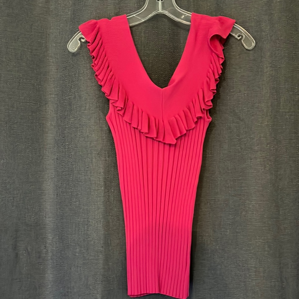 Pink ruffle top